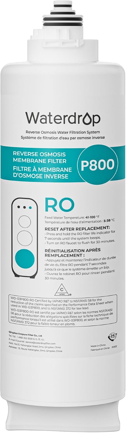 Filtro Waterdrop G3P800-RO, repuesto para sistema Waterdrop G3P800 RO