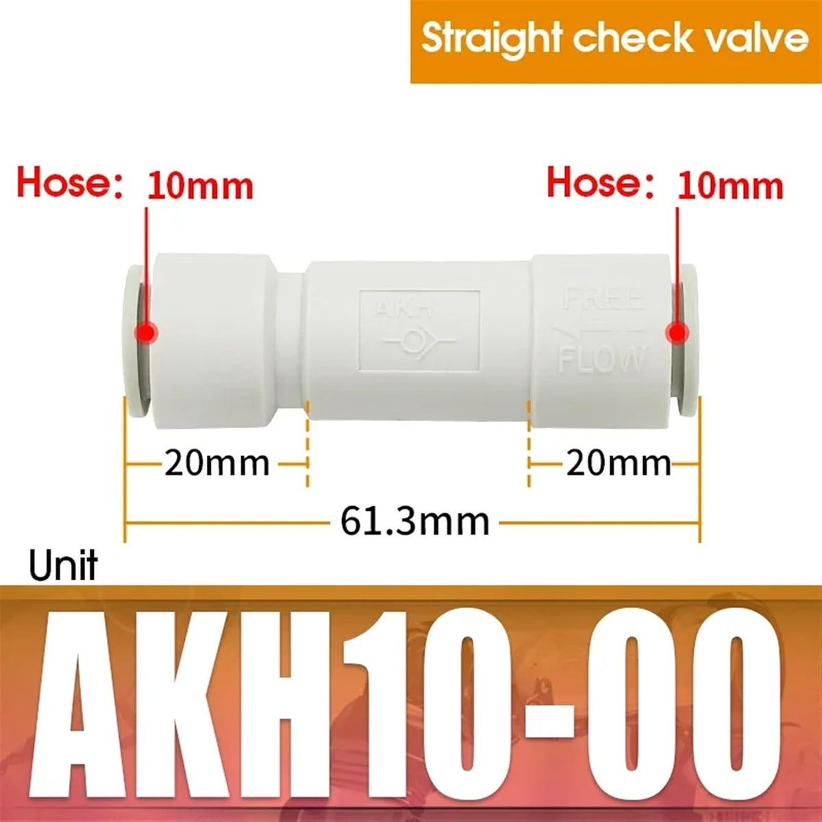 Válvula de retención de aire unidireccional, válvula sin retención, 4mm, 6mm, 8mm, 10mm, neumática, AKH4/AKH6/AKH8/AKH10