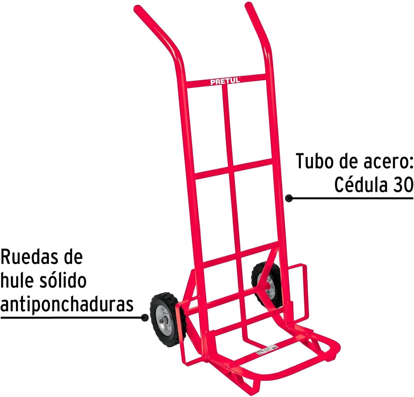 Pretul DIA-200, Diablo de carga de 200 kg, ruedas sólidas, balero sencillo