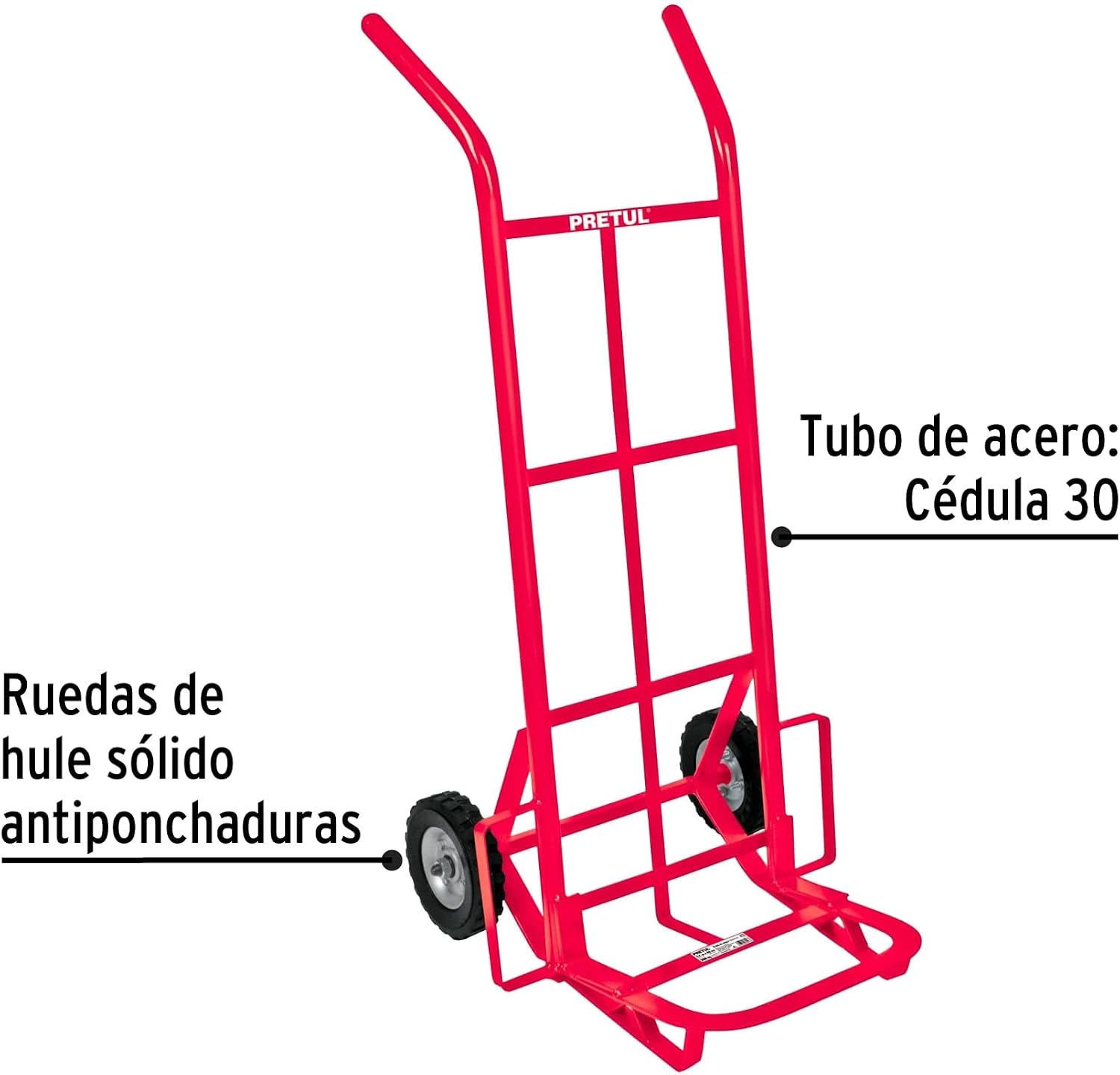 Pretul DIA-200, Diablo de carga de 200 kg, ruedas sólidas, balero sencillo