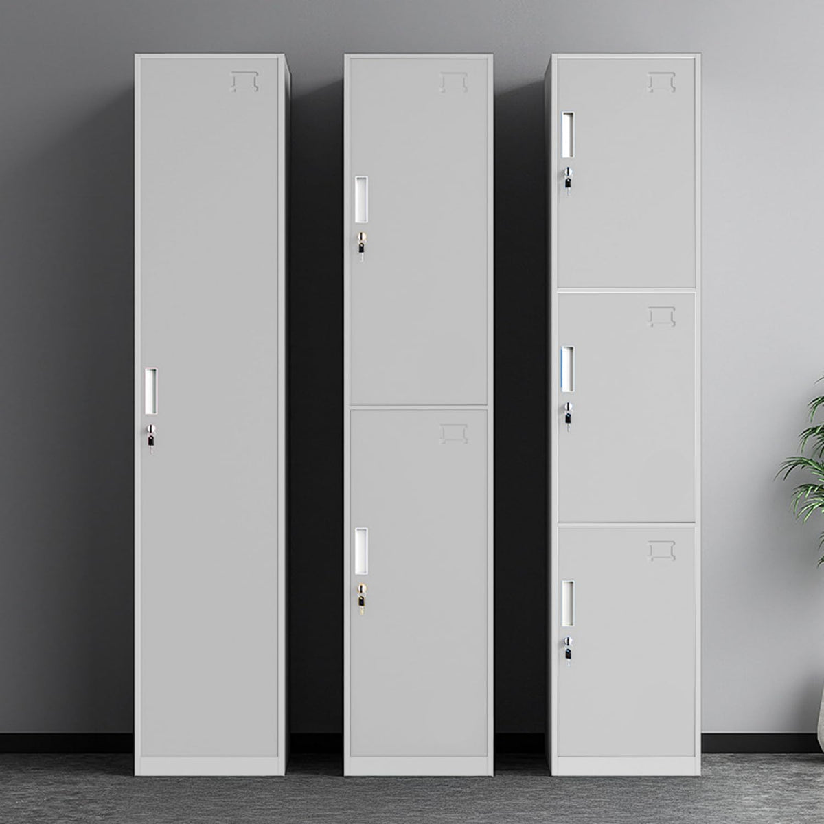 Komfort Locker Casillero 3 Puertas Acero Inoxidable con Juego de Llaves (Gris)
