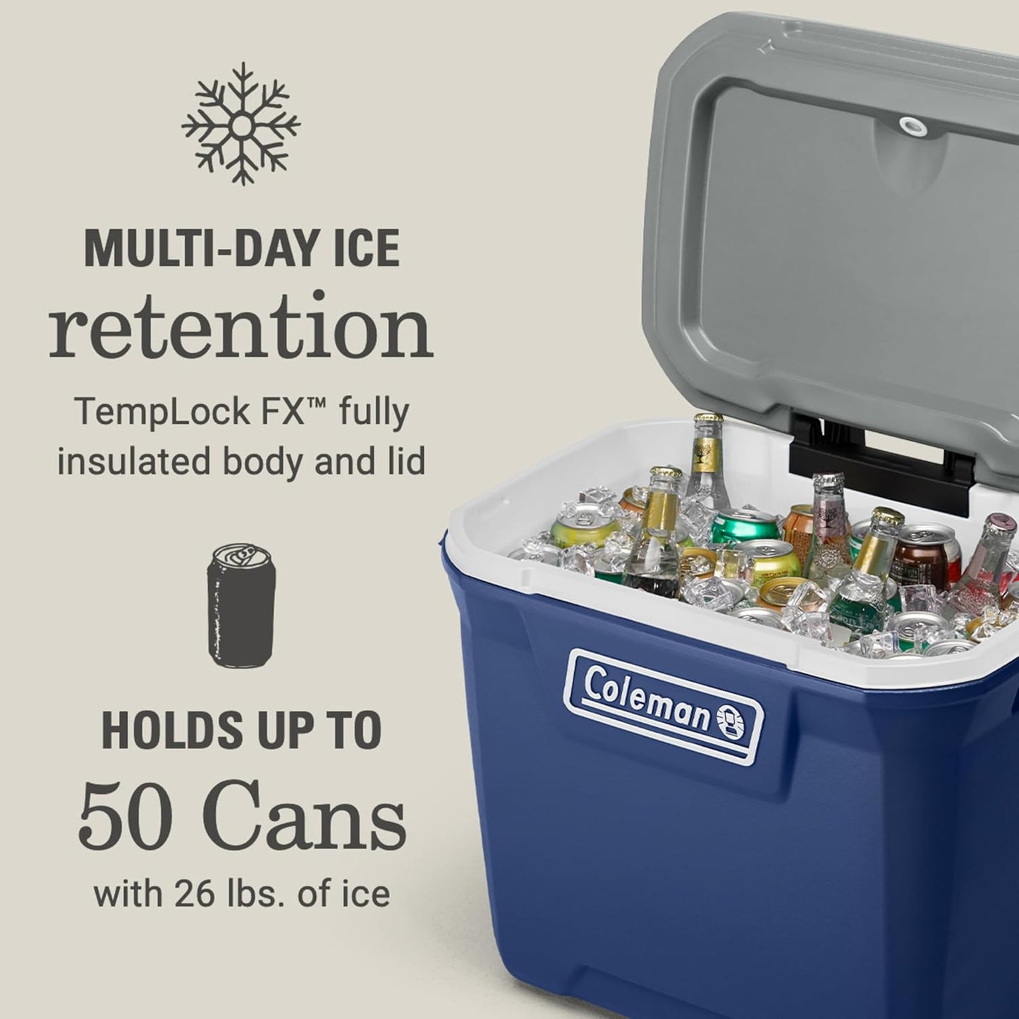 Coleman Serie 316, Enfriador Con Ruedas Unisex Adulto, Twilight, 65QT