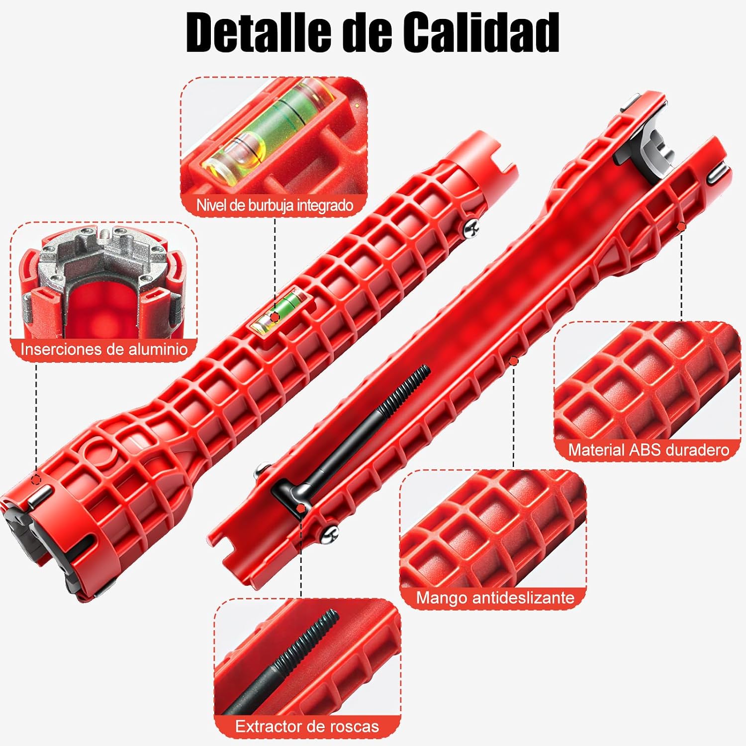 HONGHCL Herramienta Instalación Grifo y Fregadero 14 en 1 - Multifunción Llave de Instalación de Grifo y Gregadero de In