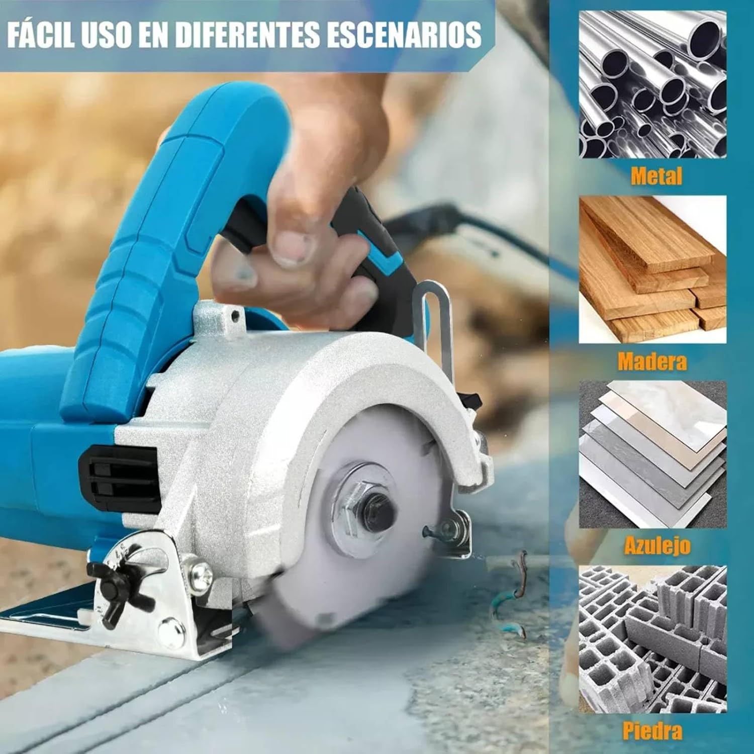 FINYQBET Sierr Circular Cortadora, Pwr 1200W, 12800 RPM,114mm Diámetro de Disco, Cortadora de Mármol y Madera, Mini Sier