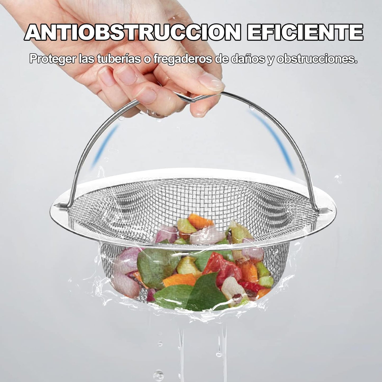 CHENEYMX 2 Piezas Coladores De Drenaje Coladera Malla con Manejar Filtro para Fregadero 4.5 Pulgadas De Diámetro Antiobs