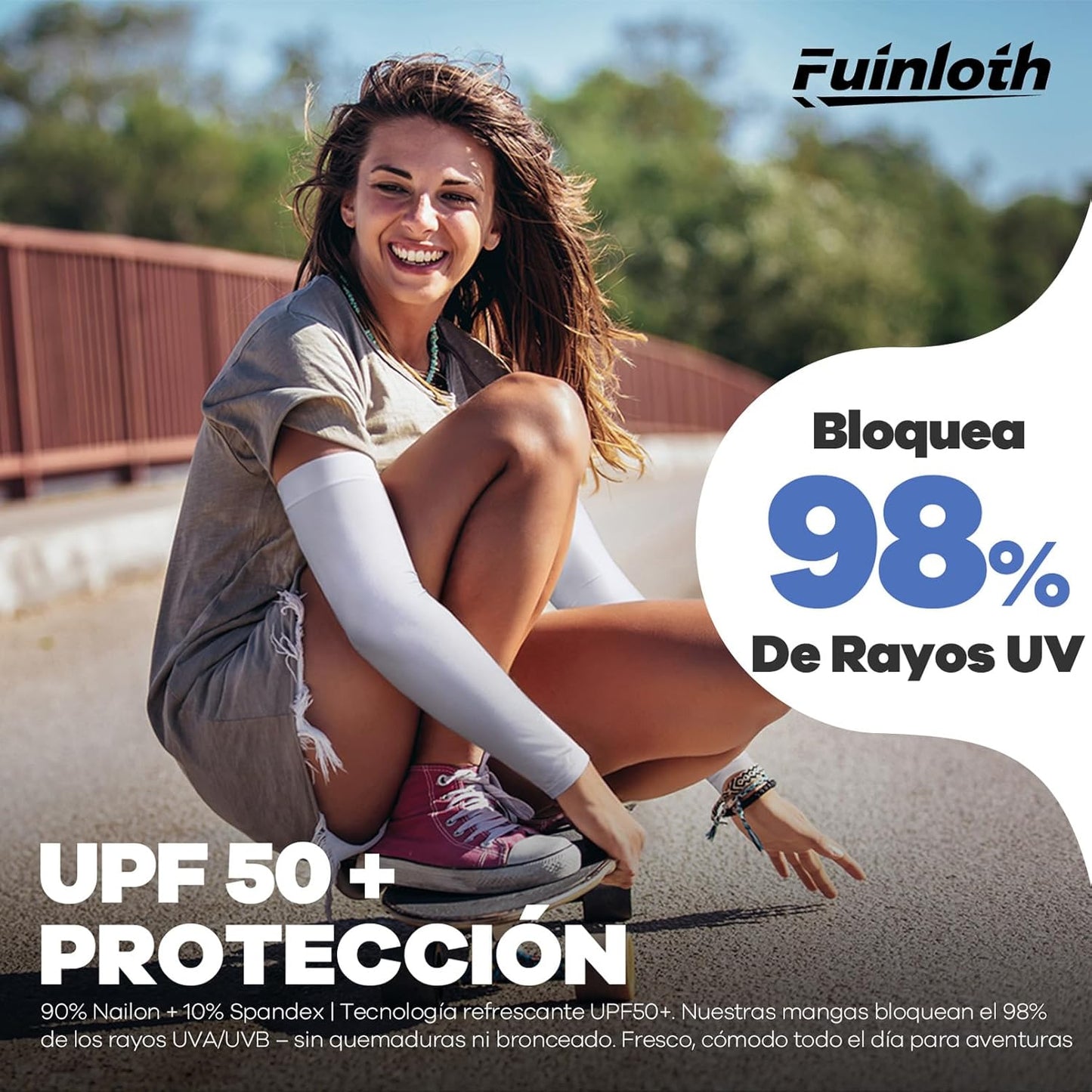 fuinloth Mangas para Brazos, Protección Solar UV Hombres y Mujeres Voleibol Golf
