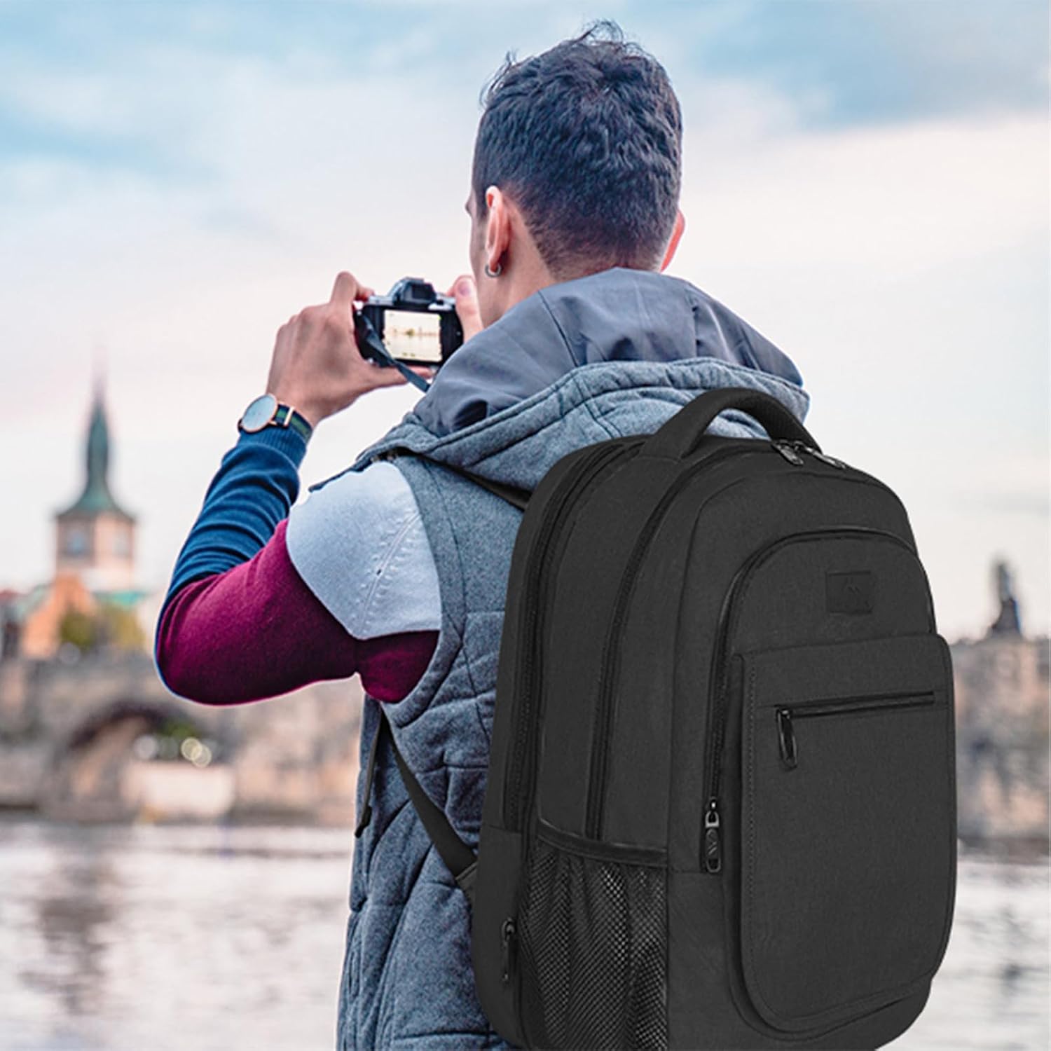 MATEIN Mochila de Viaje para Hombre y Mujer, Mochila Antirrobo de Uso Rudo, Compartimento para Laptop de 15.6 Pulgadas, 