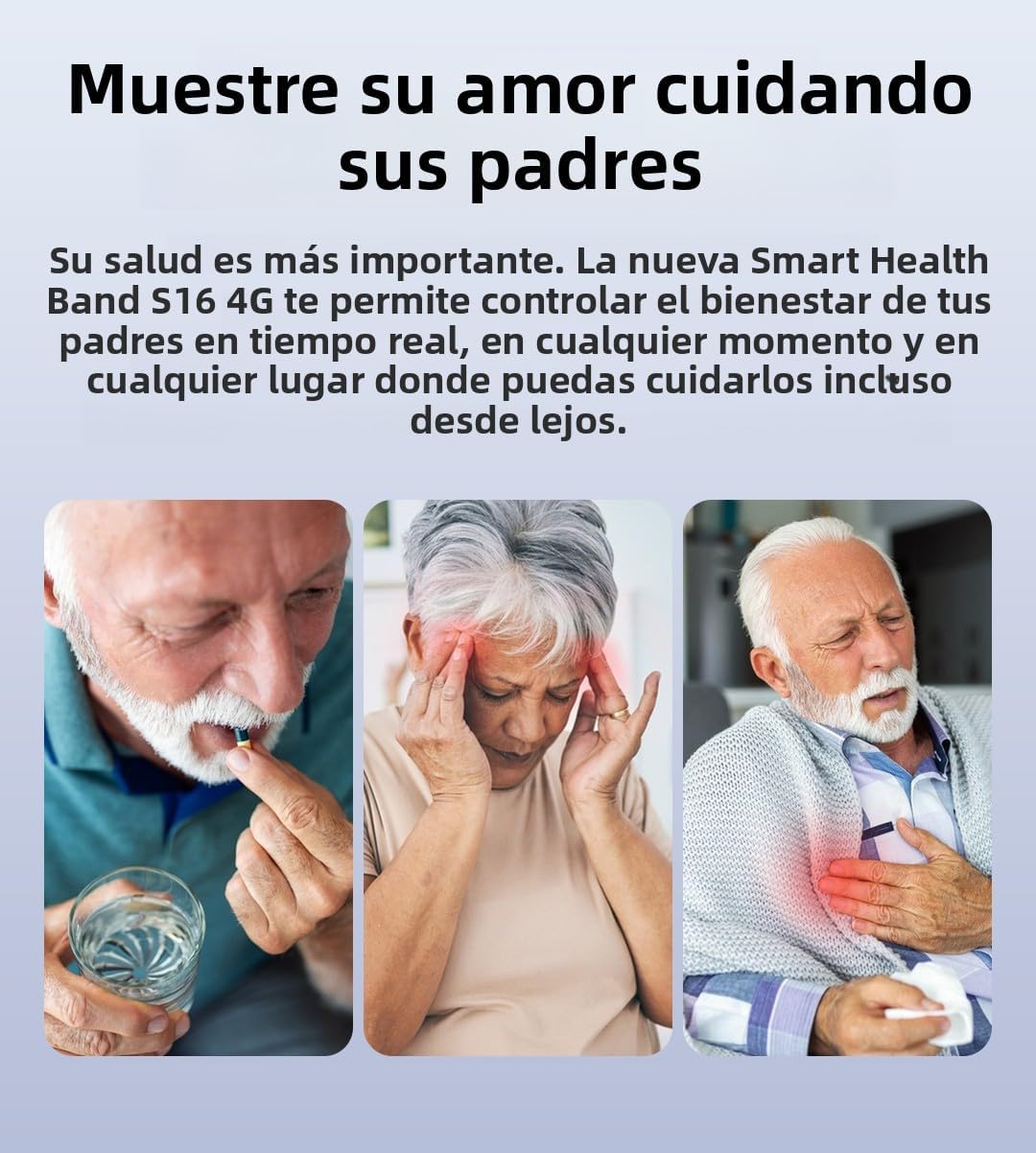 MJVV Pulsera Inteligente Localizador GPS para Personas, Rastreador GPS con Tarjeta SIM, Llamada SOS, Detección de Caídas