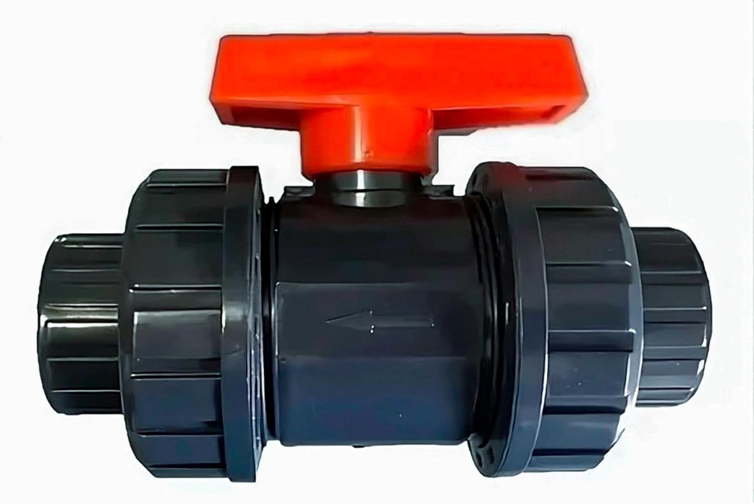 Válvula de esfera TECSOL - Medida de 3/4" - Para cementar y cuerpo en PVC - Tuerca de unión ambos lados - Cédula 80 - VE