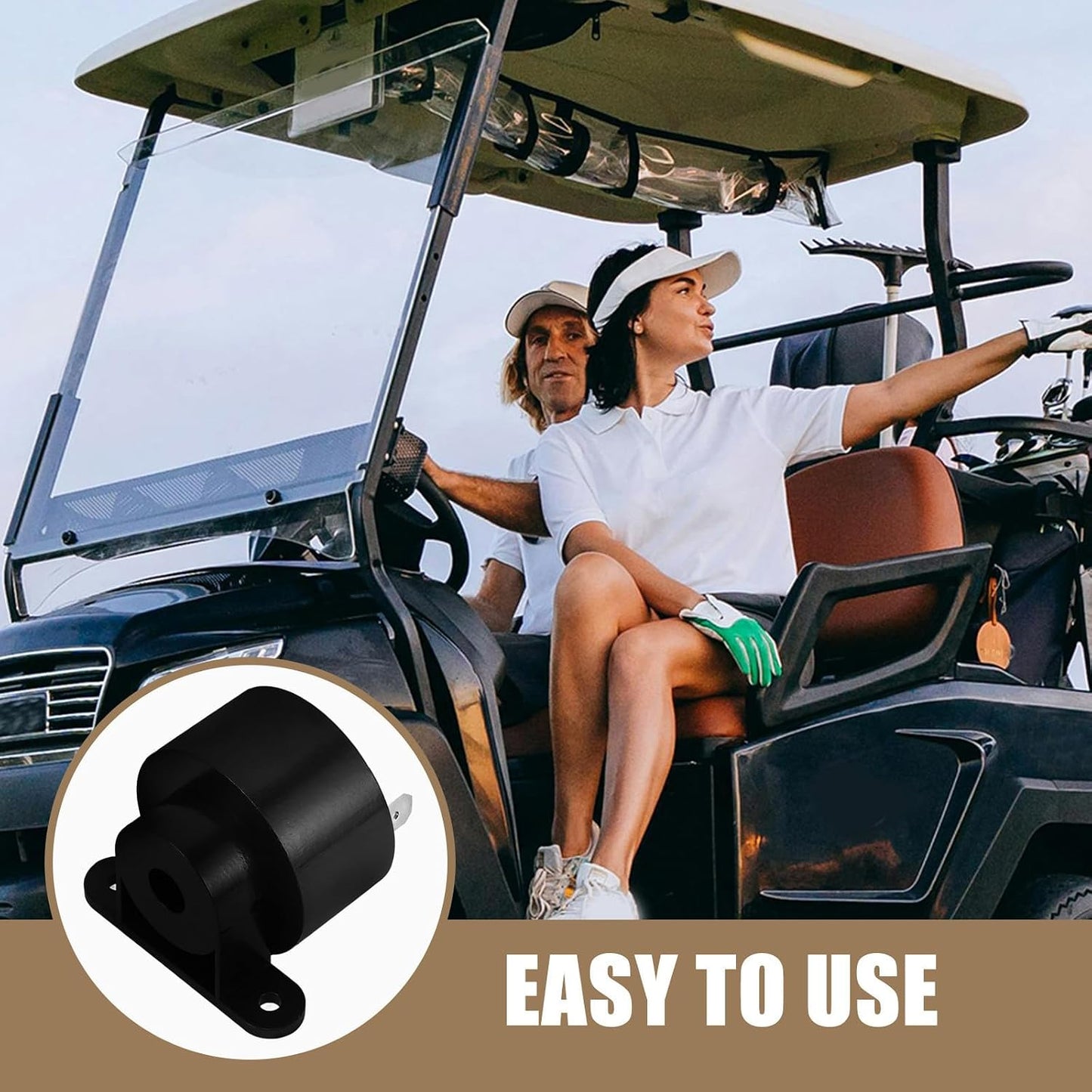 USHOBE Claxon para Carro de Golf con Diseño Impermeable y Sonido, Alarma de Marcha Atrás para Operación en Lluvia