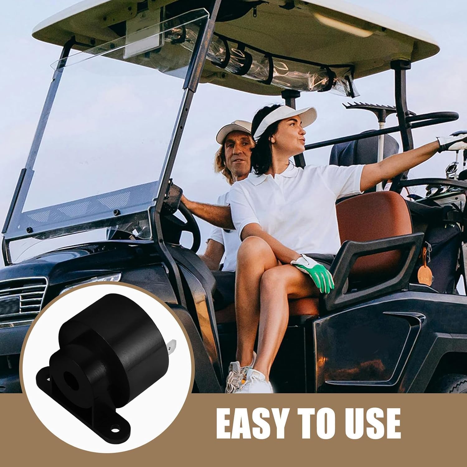 USHOBE Claxon para Carro de Golf con Diseño Impermeable y Sonido, Alarma de Marcha Atrás para Operación en Lluvia