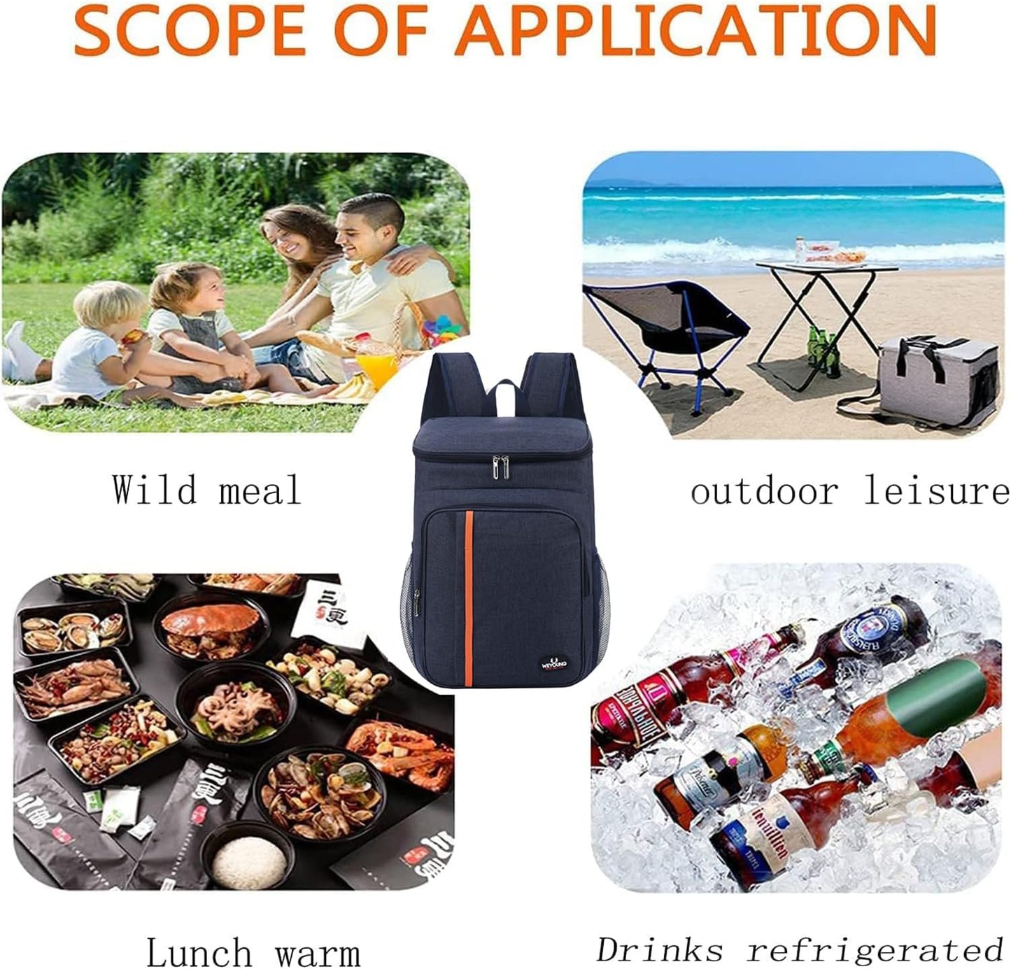 NEWKIBOU Hielera Portatil, Mochila térmica aislada,Hielera Portatil Impermeable y a Prueba de Fugas,Bolsa Térmica Porta 