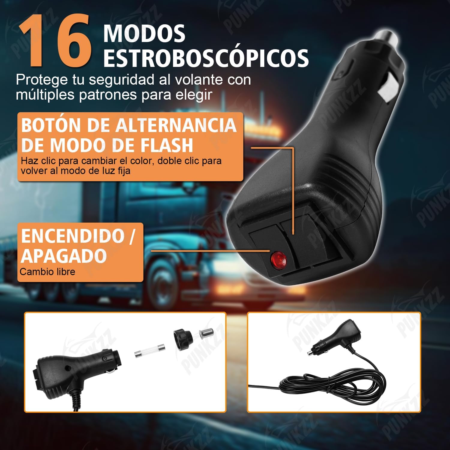 Barra Torreta Estrobo Codigo Leds con Base Magnética 26 PuLG (Amarillo y Blanco)
