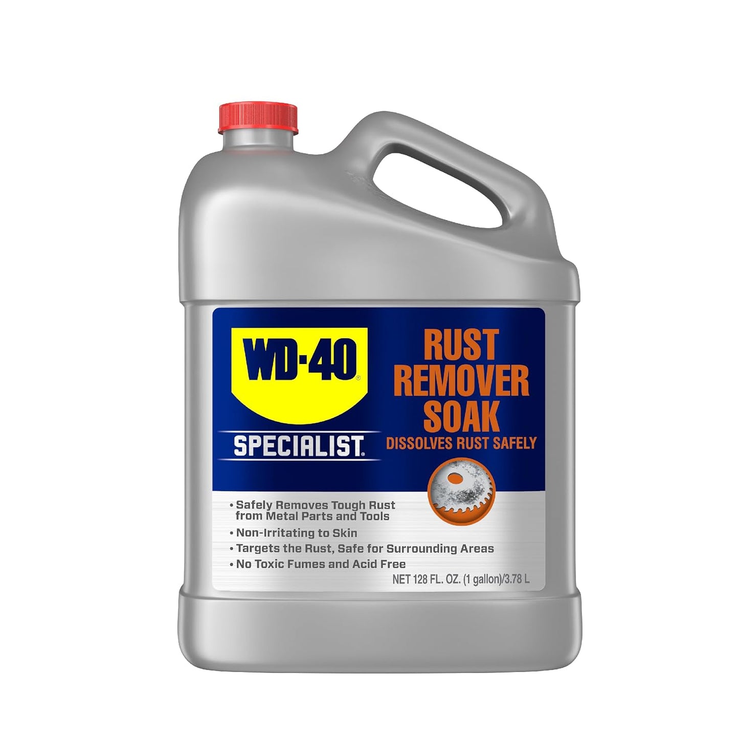 WD - Removedor de óxido 40 Specialist, disolvente de óxido de acción rápida. 1 galón (paquete de 1) | automoción-oxidaci