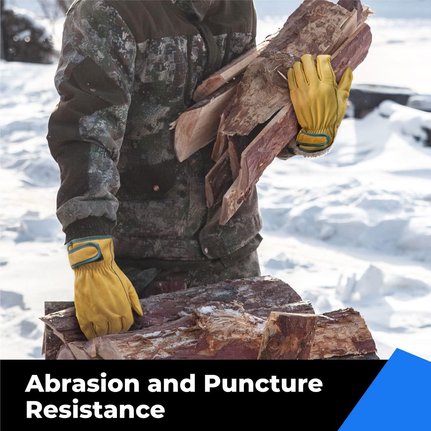 toolant Guantes De Trabajo De Cuero De Invierno, Forro Cálido De Thinsulate 3M Para Trabajo En Climas Fríos, 100% Piel D
