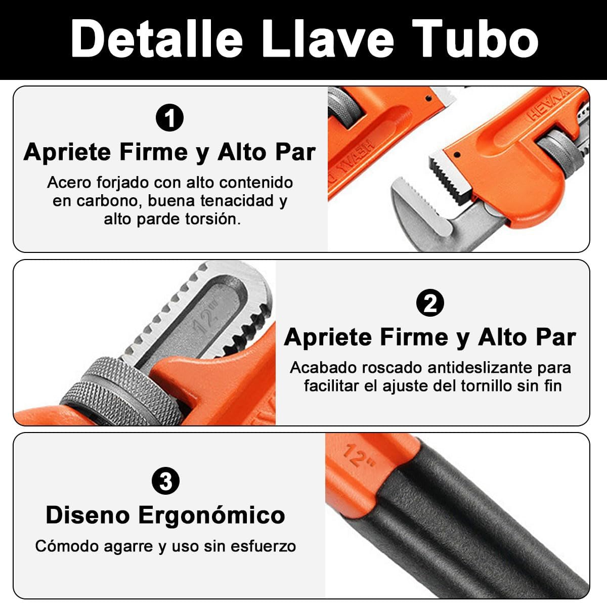 Llave de Tubo Stillson 12" Servicio Pesado para Tuber?as