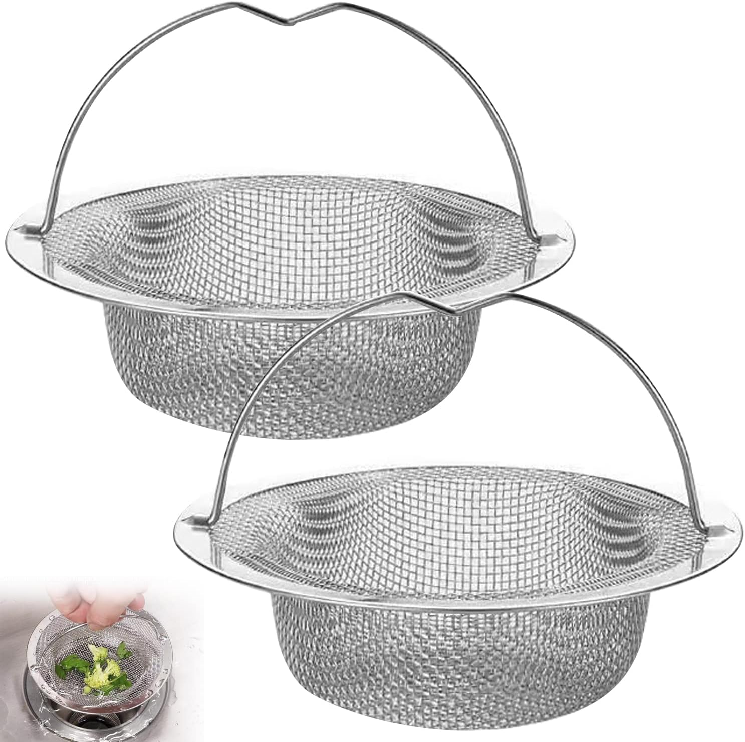CHENEYMX 2 Piezas Coladores De Drenaje Coladera Malla con Manejar Filtro para Fregadero 4.5 Pulgadas De Diámetro Antiobs
