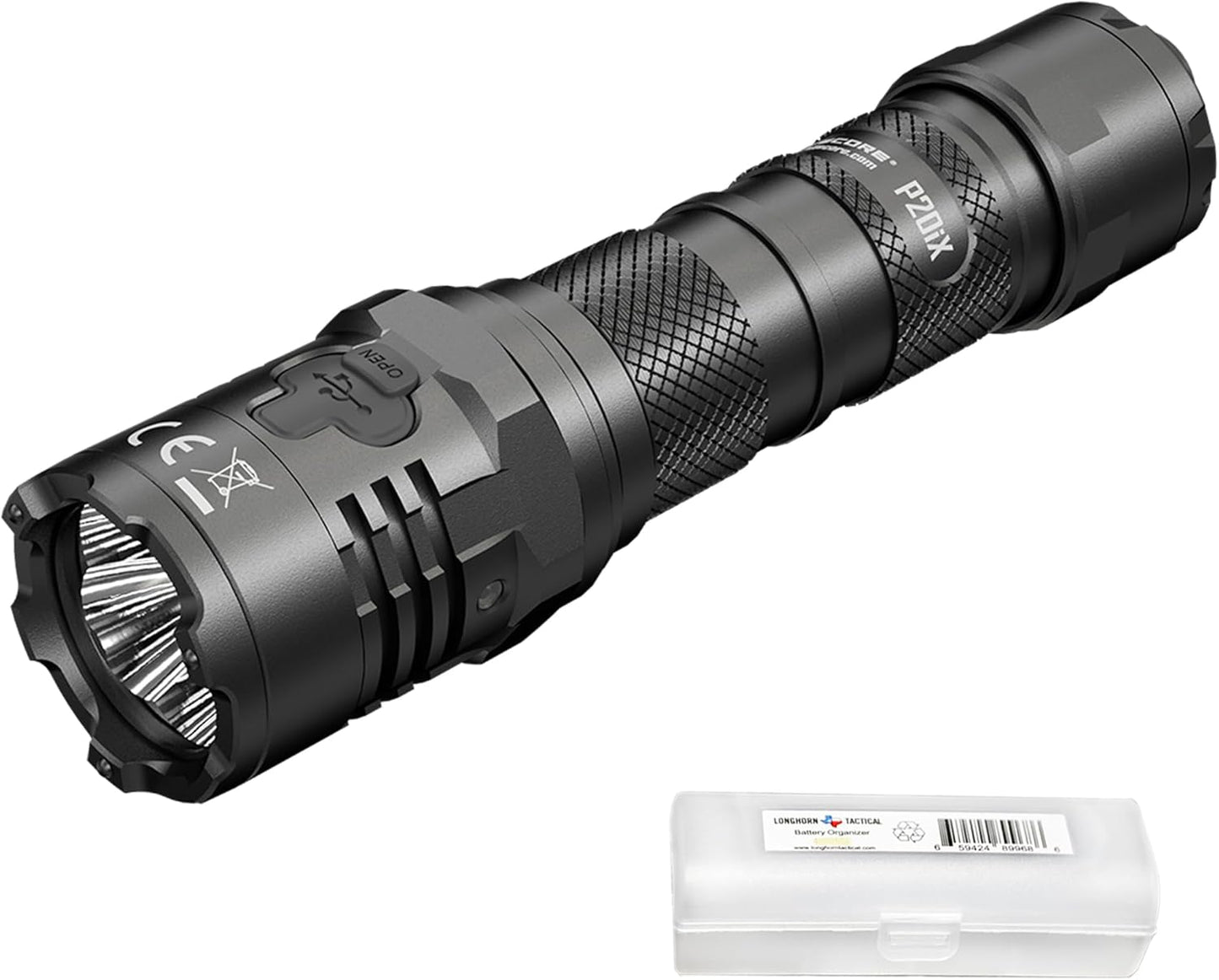 Nitecore P20iX 4000 Lumen USB-C Rechargeable Tactical Flashlight with LumenTac Battery Organizer