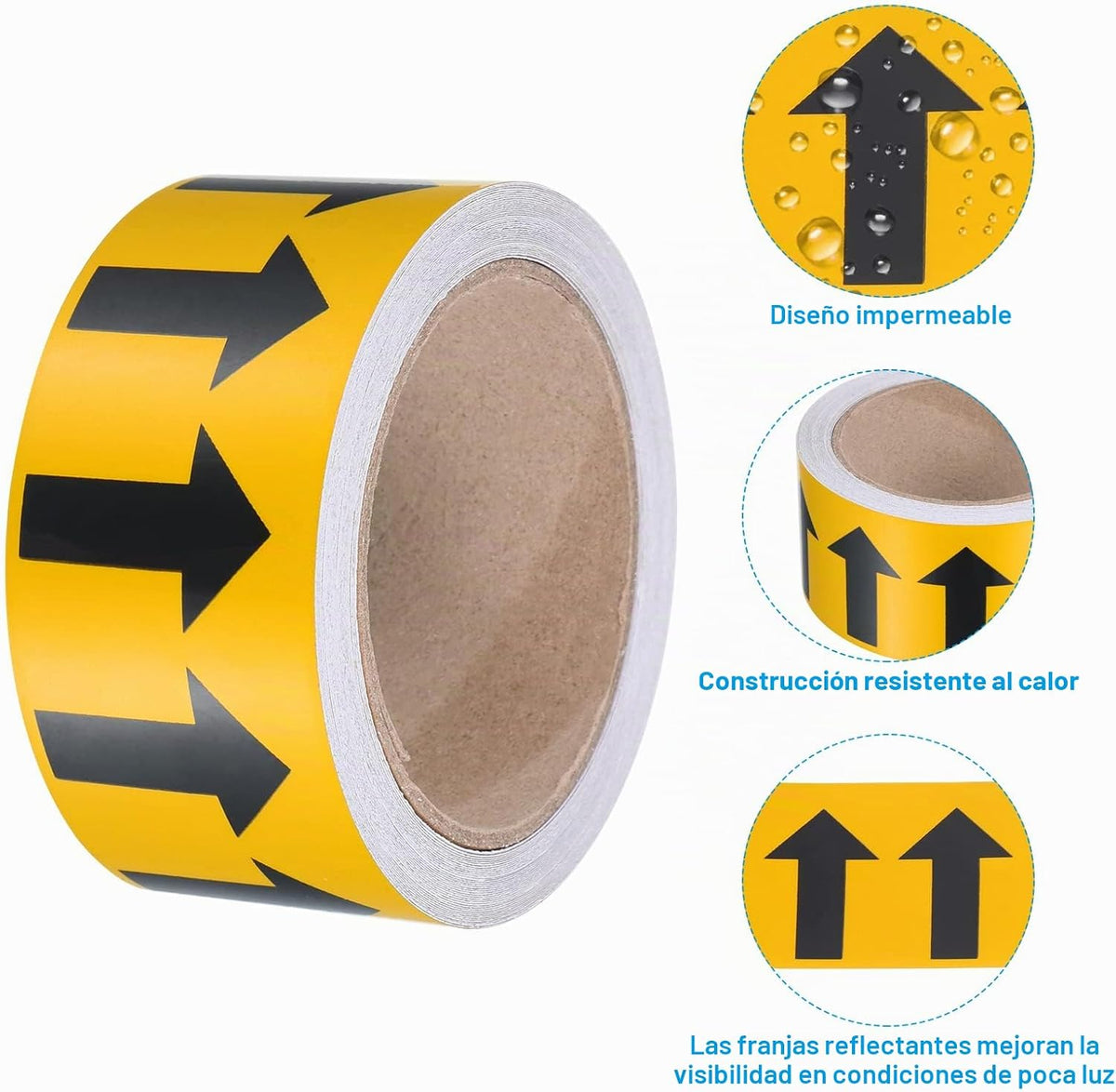 PATIKIL Flujo Flecha Cinta, Polietileno Tubería Marcado Pegatina con Reflectantes Tiras para Tubería Flujo Direccional I
