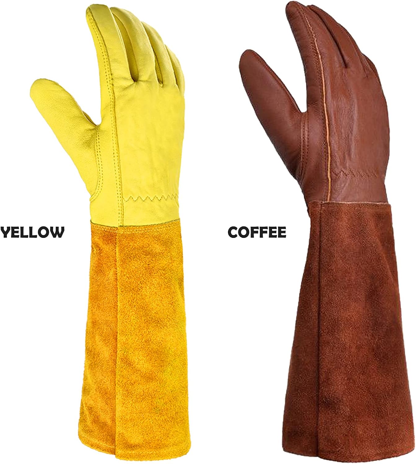 Guantes de soldadura extra largos Guantes resistentes al calor Guantes de jardín a prueba de espinas Guantes de trabajo 