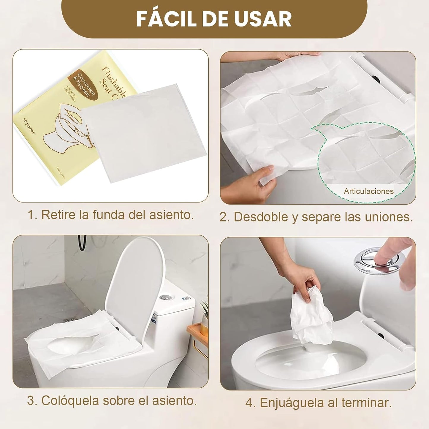 Fundas Desechables para Asiento de Inodoro 150 Pcs, Cubre Asiento Inodoro Desechable de Papel Espeso, Cubre Asiento Inod