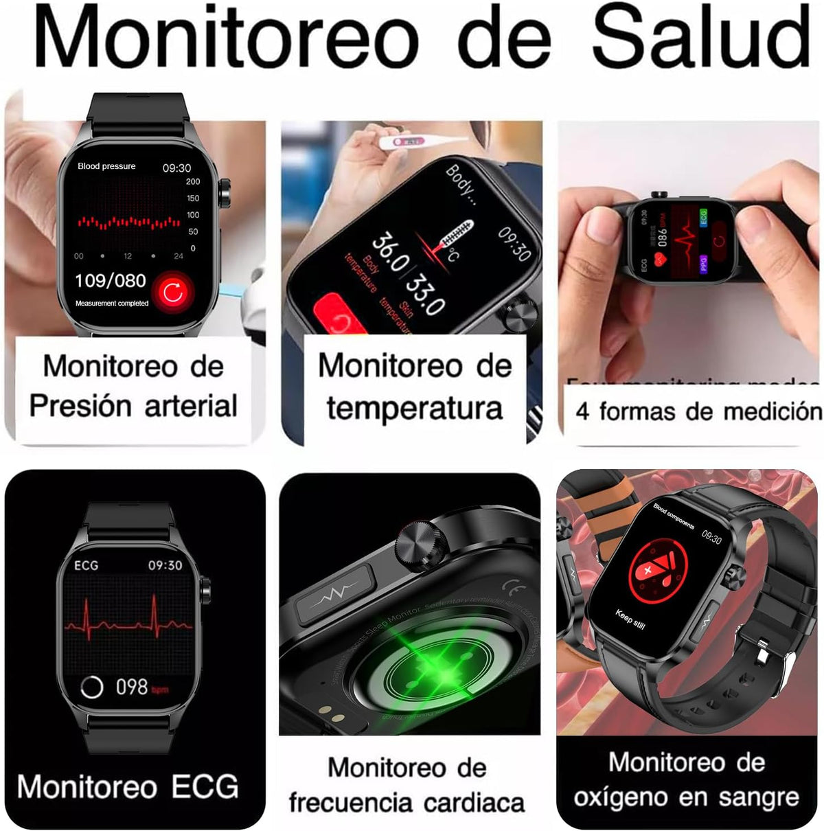 Smartwatch Reloj Inteligente, 1.83" Pulsera Inteligente, Pantalla Táctil Completa Impermeable IP68, con Ritmo Cardíaco S