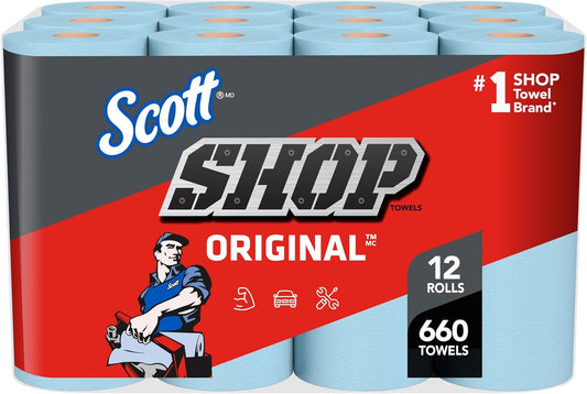 Kimberly-Clark Scott - Toallas para taller, Azul, 12 Rolls