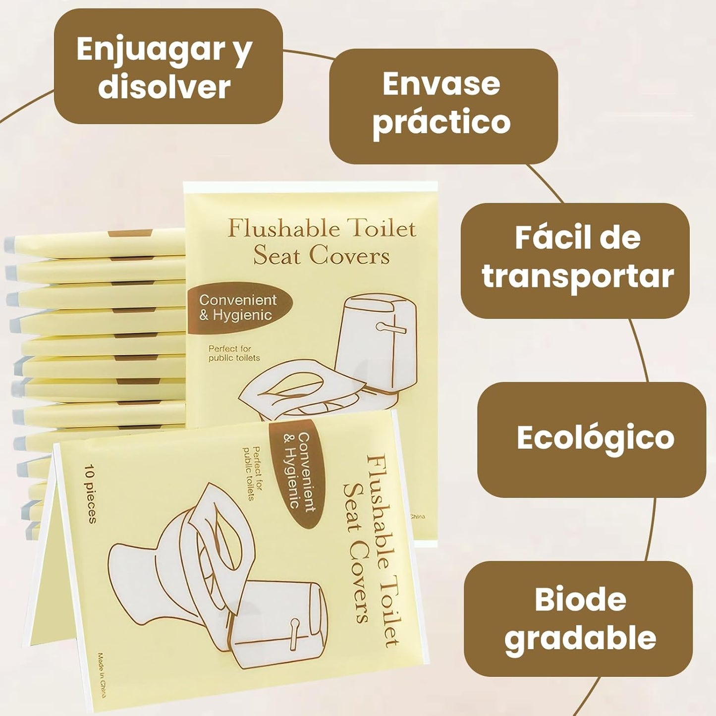 Fundas Desechables para Asiento de Inodoro 150 Pcs, Cubre Asiento Inodoro Desechable de Papel Espeso, Cubre Asiento Inod