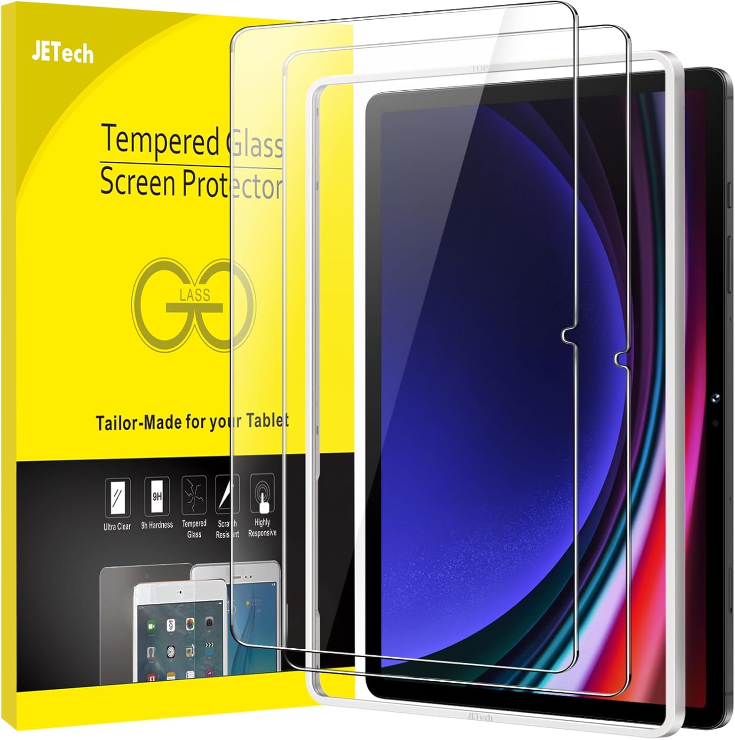 JETech Protector Pantalla para Samsung Galaxy Tab A8 (10.5 Pulgadas, Modelo 2021, SM-X200/X205/X207), Mica Cristal Vidri