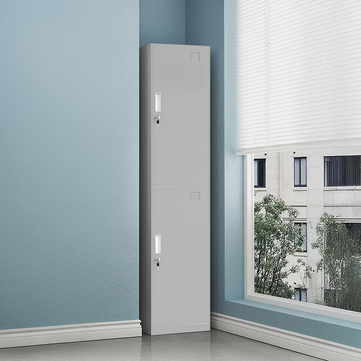Komfort Locker Casillero 3 Puertas Acero Inoxidable con Juego de Llaves (Gris)