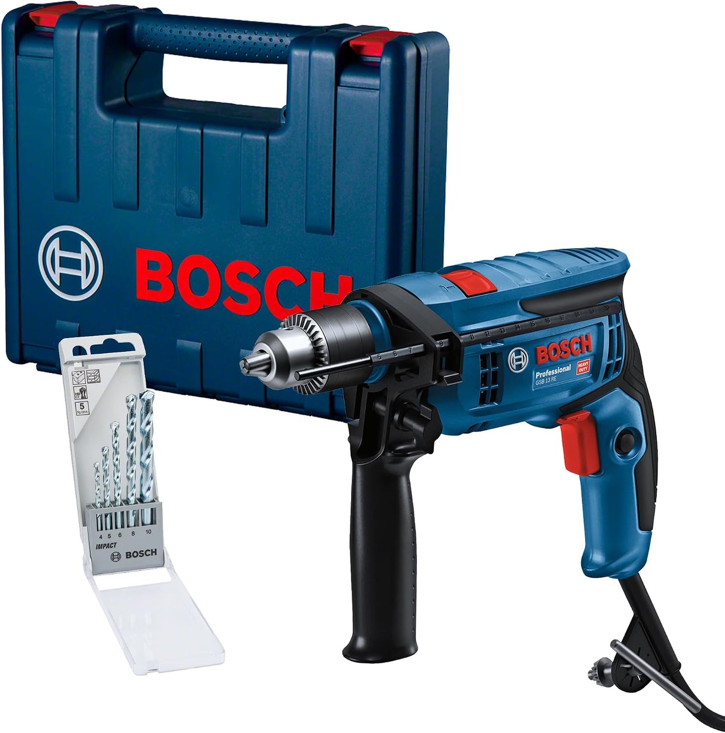 Bosch Rotomartillo GSB 13 RE 750W 220V, 5 brocas y maletín