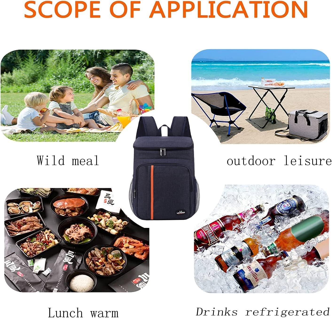 NEWKIBOU Hielera Portatil, Mochila térmica aislada,Hielera Portatil Impermeable y a Prueba de Fugas,Bolsa Térmica Porta 