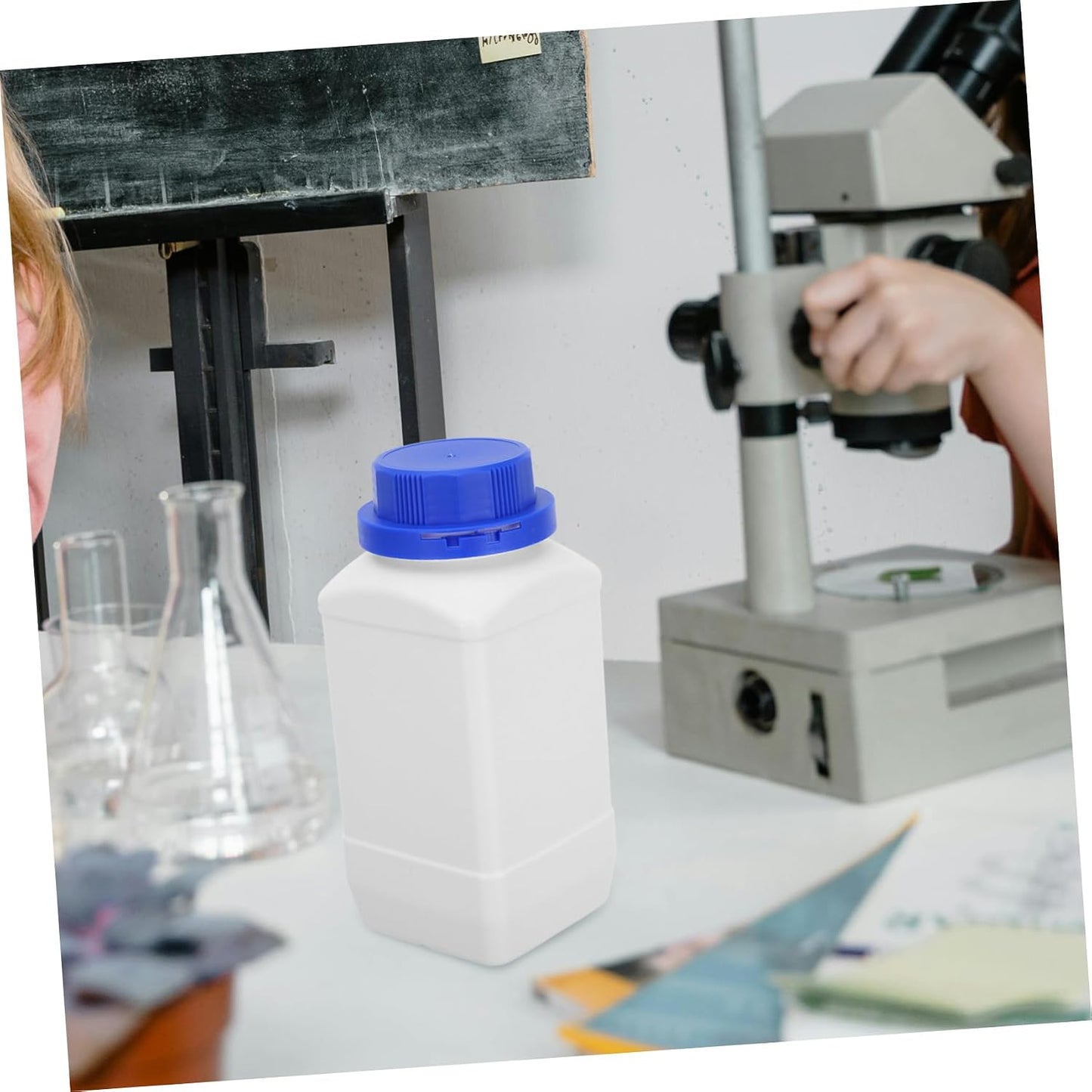 OUNONA Juego De 2 Botellas De Reactivos Químicos De Laboratorio Botellas De Muestra De Agua De 1 L Contenedores De Almac
