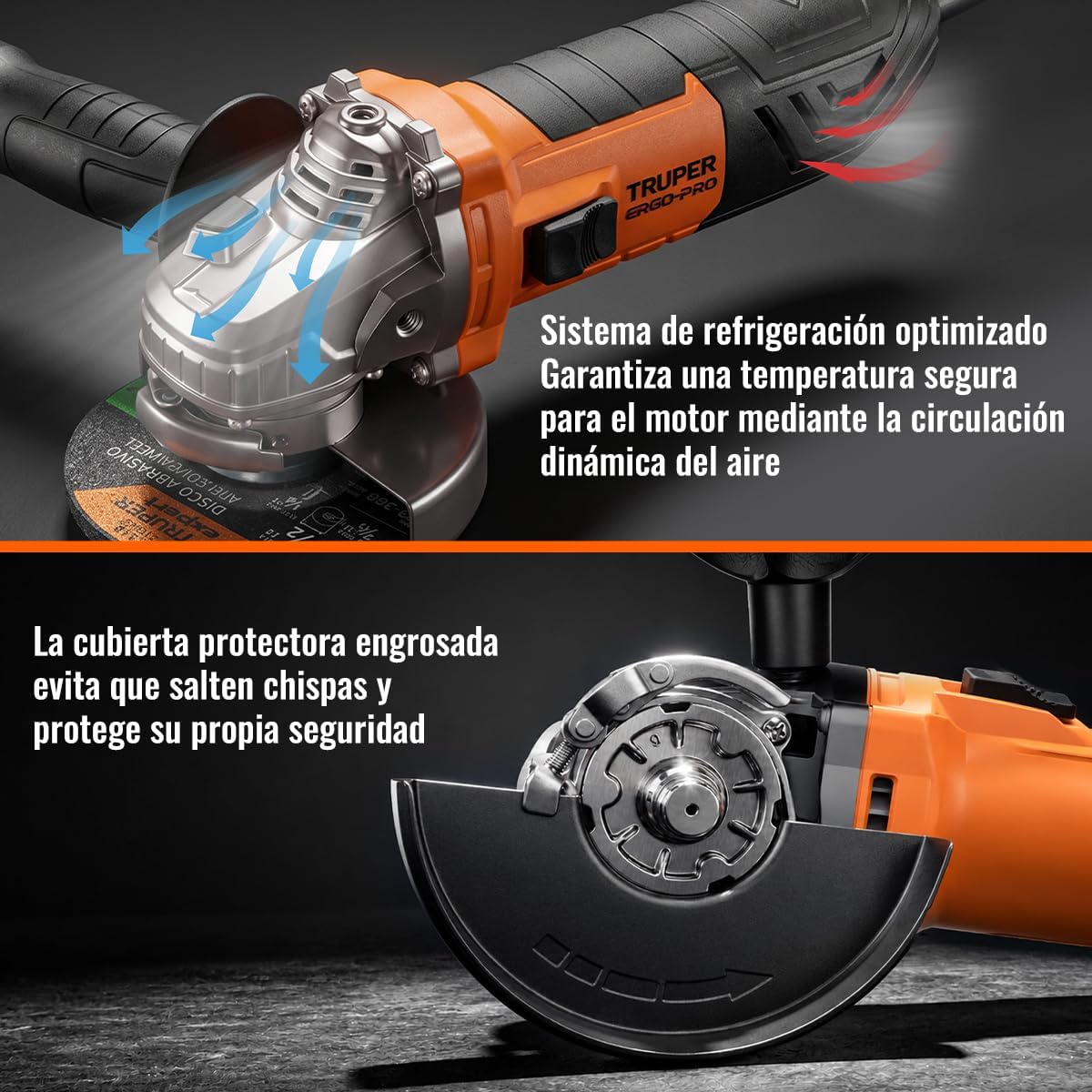Truper ERGO-4580, Esmeriladora angular 4-1/2" 850 W, ERGO-PRO