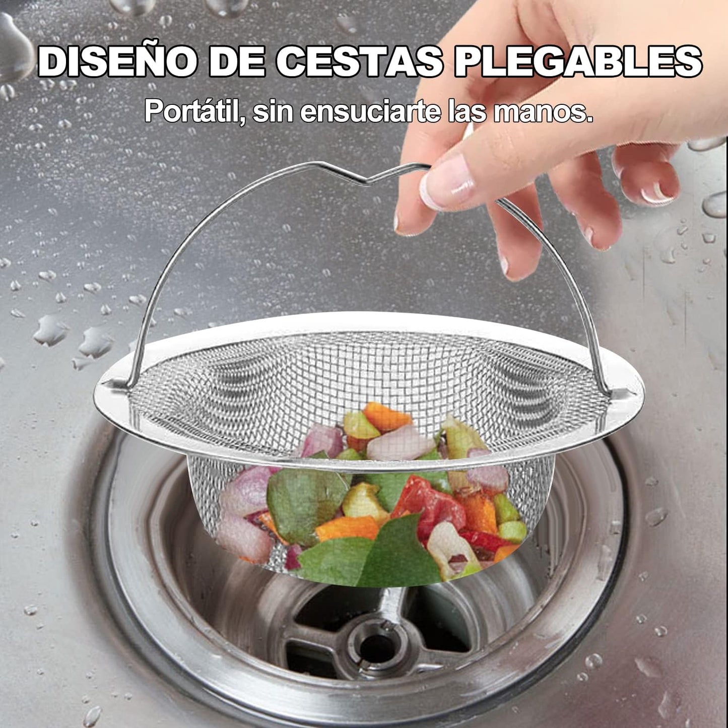 CHENEYMX 2 Piezas Coladores De Drenaje Coladera Malla con Manejar Filtro para Fregadero 4.5 Pulgadas De Diámetro Antiobs