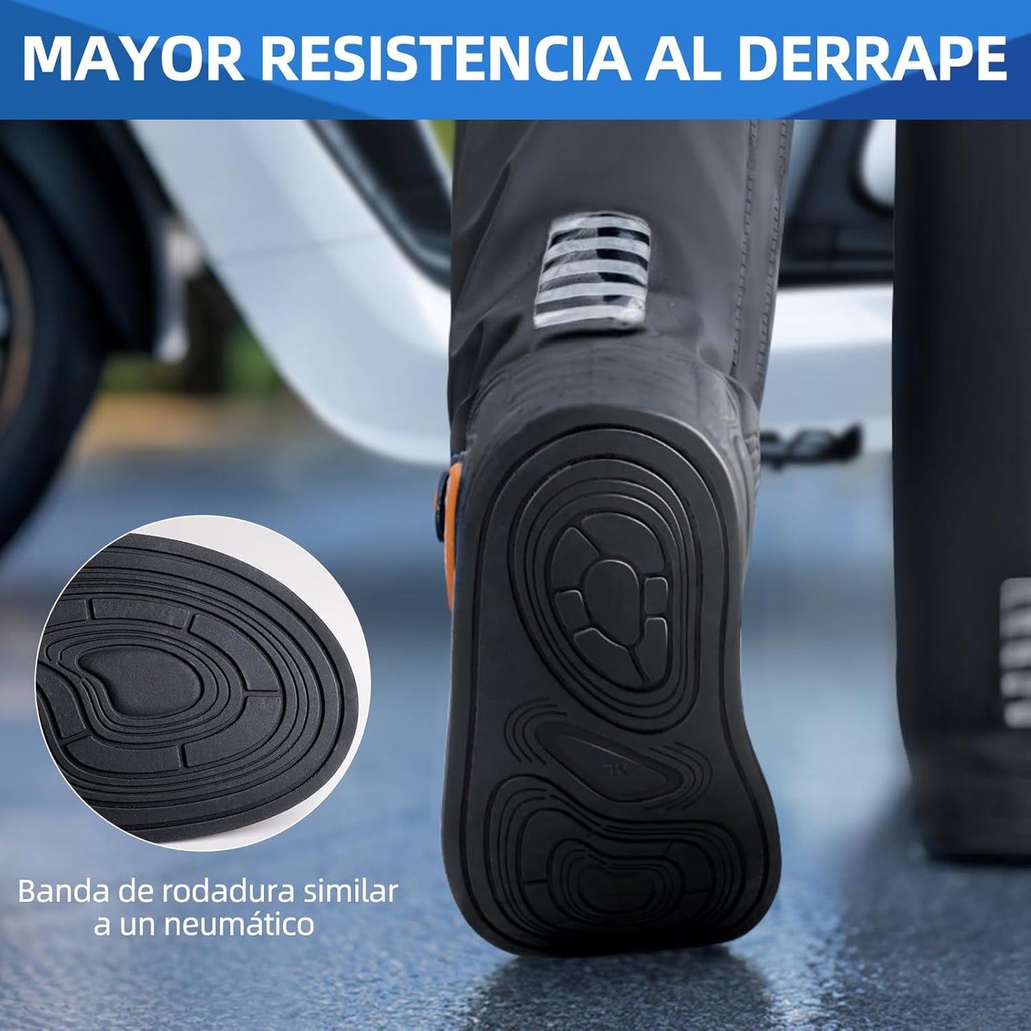 Cubiertas De Zapatos Impermeable, Reutilizable Protector De Zapatos con Tira Reflectante y Cremalleras, Protector De Zap