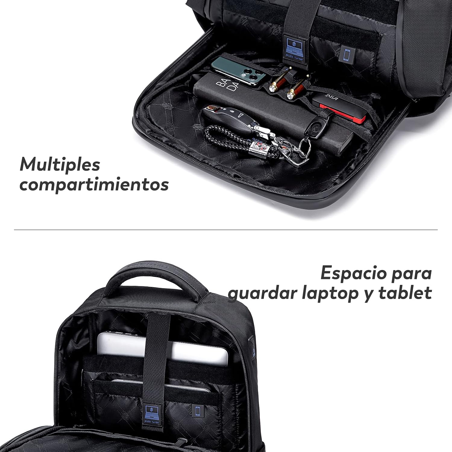 Mochila para Laptop Antirrobo, ARCTIC HUNTER AH Mochila Impermeable Hombre Mujer Mochila Aire Libre para Laptop hasta 15