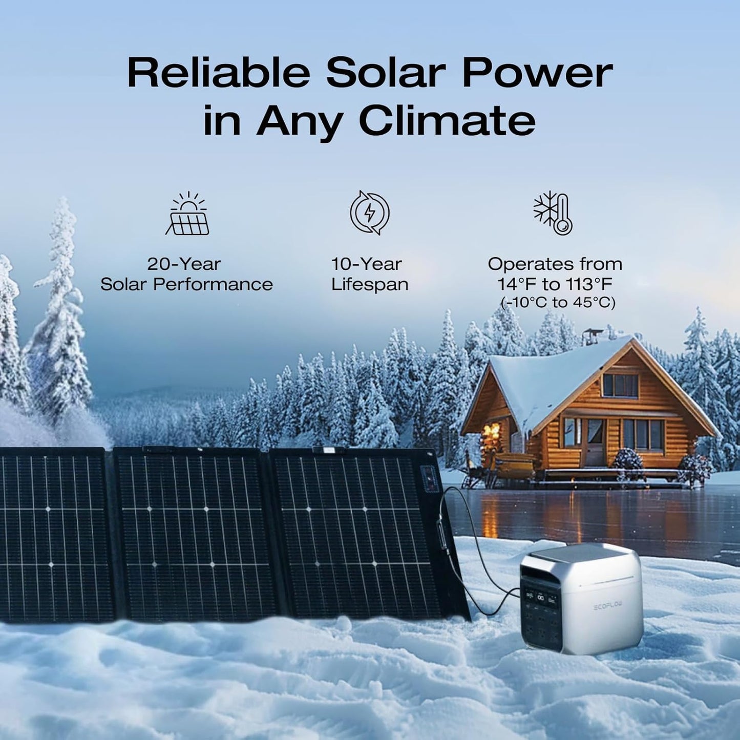 EF ECOFLOW - Generador solar DELTA 3 Plus con panel solar biifacial de 220 W, entrada solar de 1000 W, batería LFP (LiFe