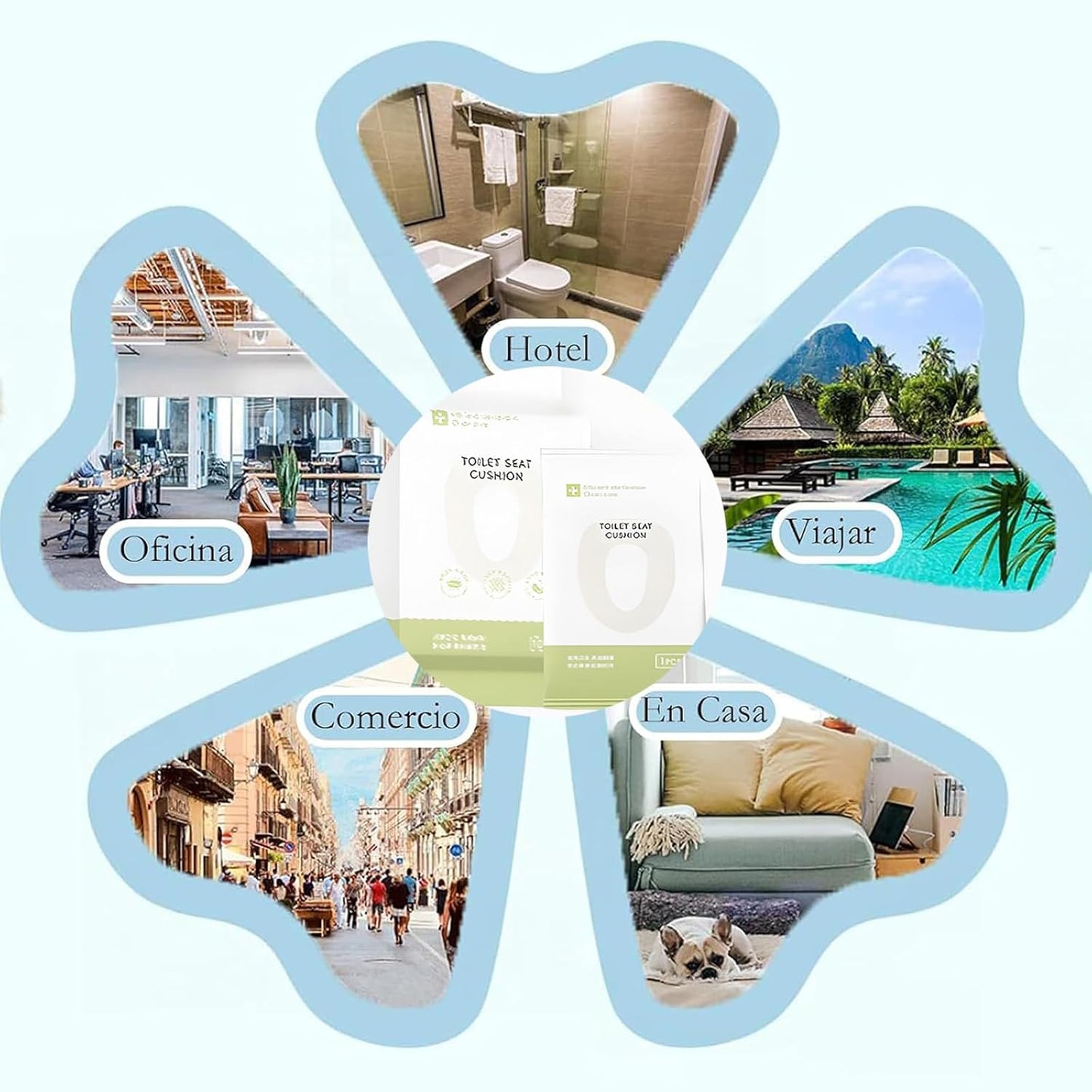 Desechables para Asiento Inodoro,Protector WC Desechable Impermeables Unidades Empaquetadas Individualmente Fundas WC Ta