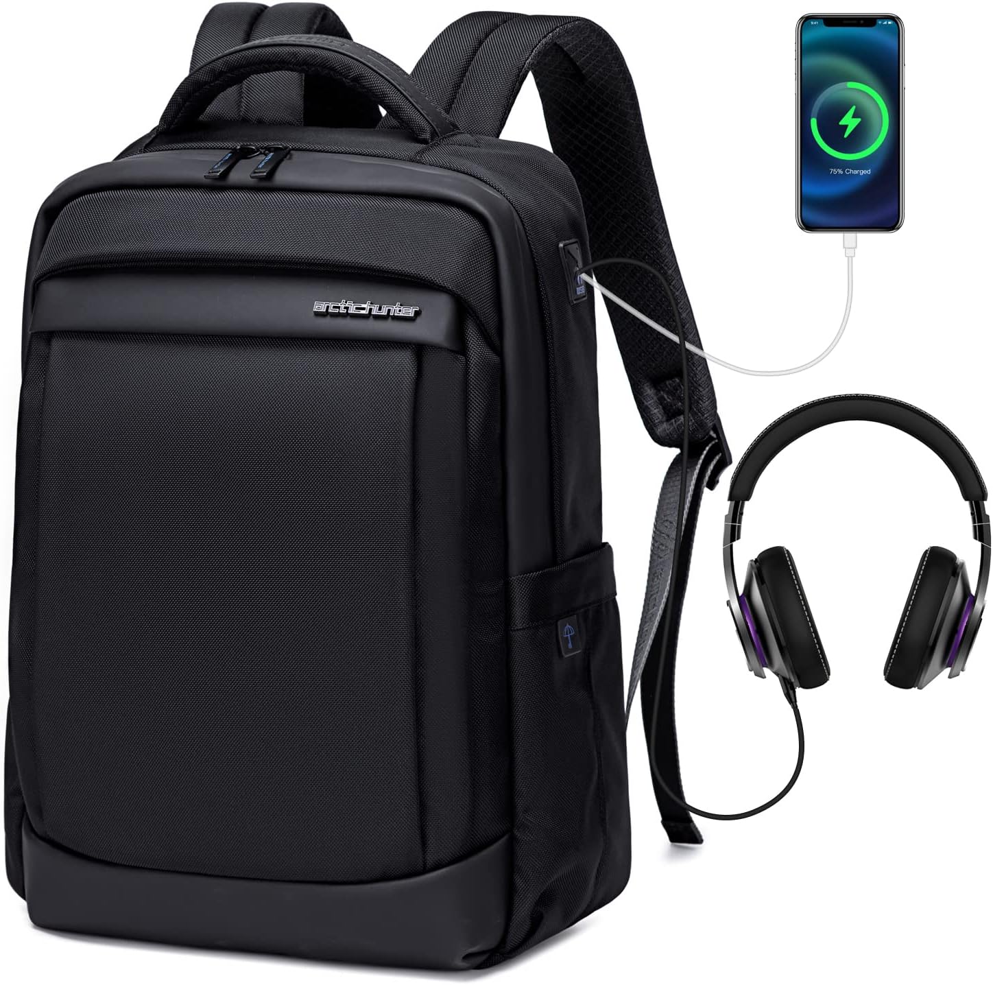 Mochila para Laptop Antirrobo, ARCTIC HUNTER AH Mochila Impermeable Hombre Mujer Mochila Aire Libre para Laptop hasta 15
