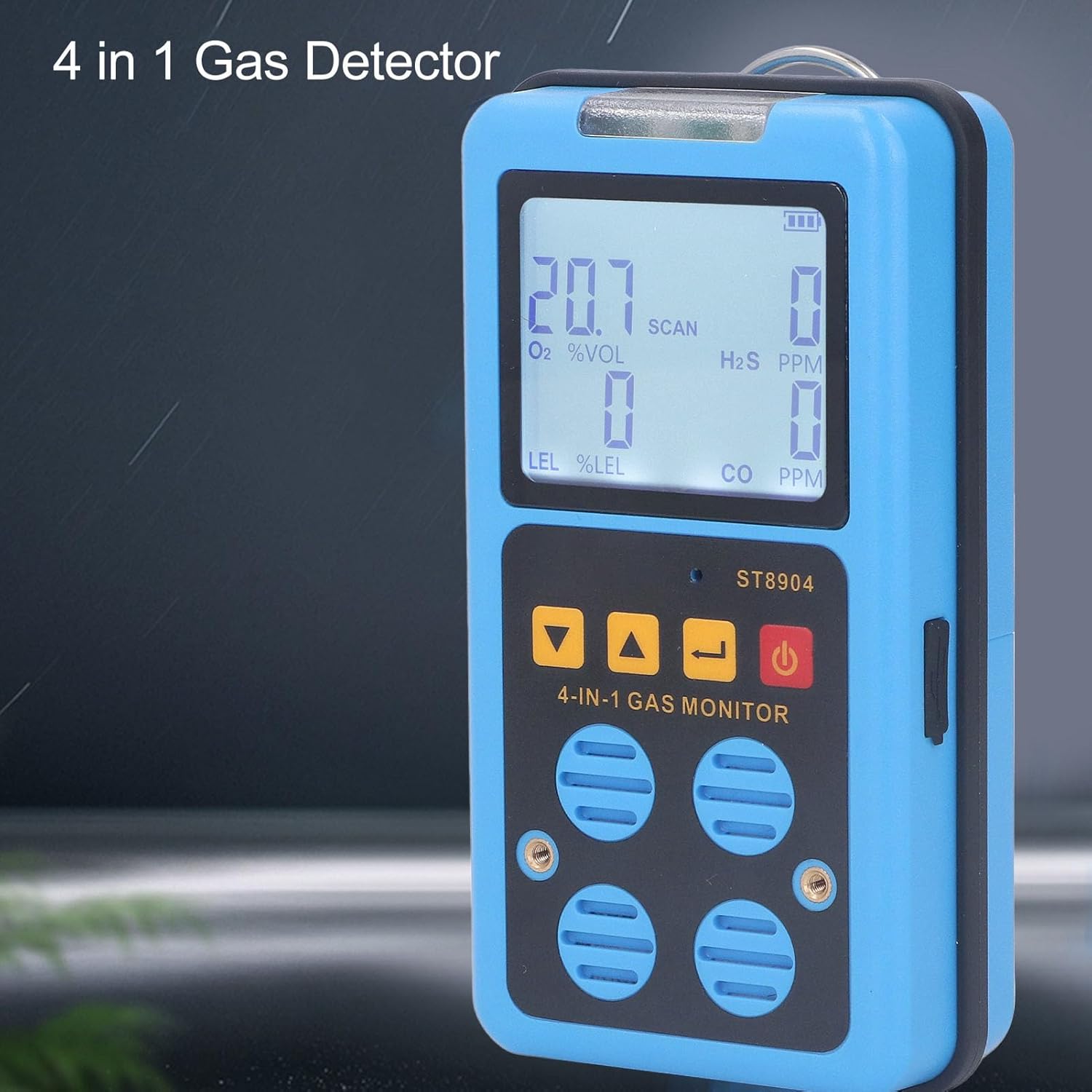 Yunseity Detector de Gas, 4 en 1 CO H2S O2 LEL Monitor de Gas Medidor Analizador con 3 Modos de Alarma Alarma de Vibraci