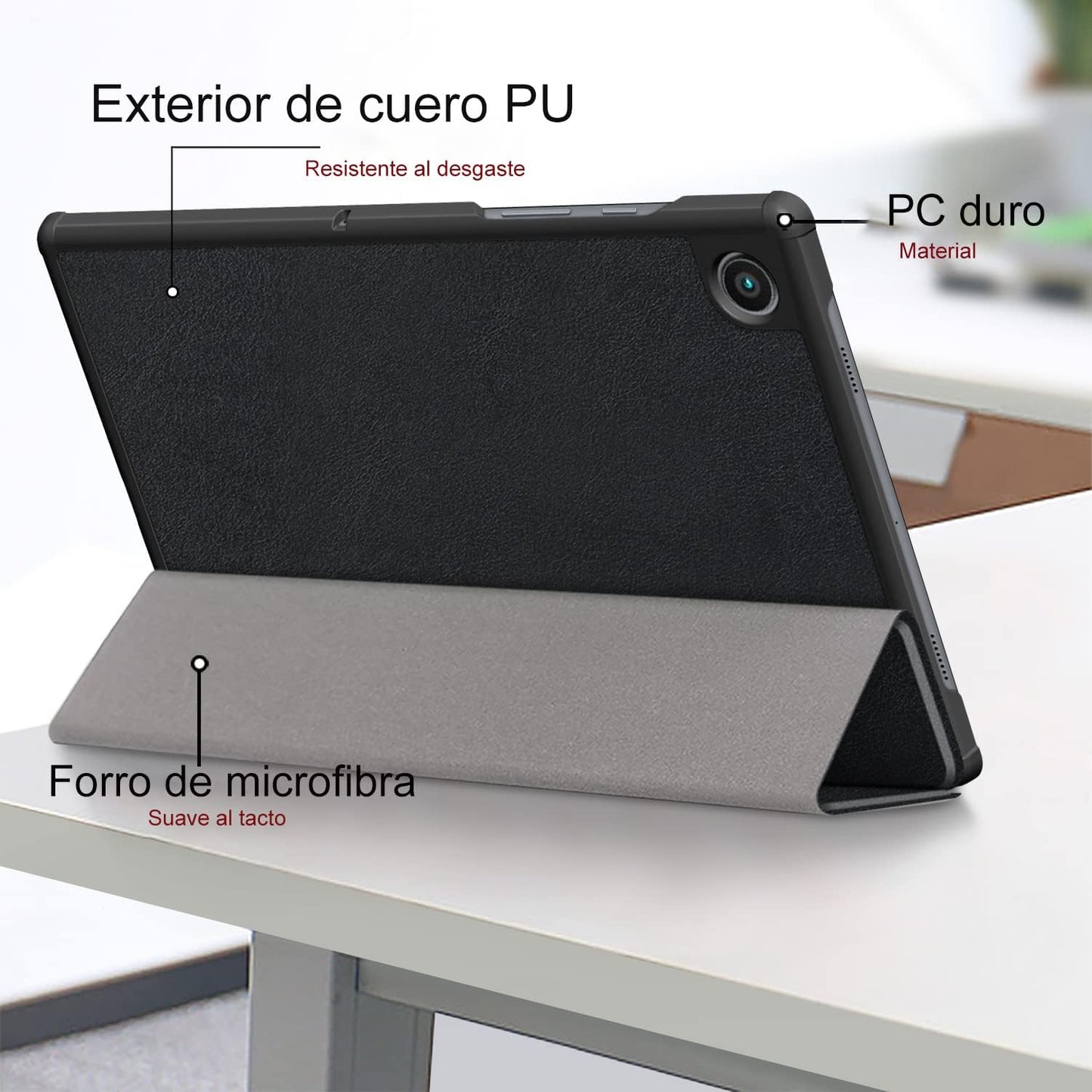 USTIYA Funda para Samsung Galaxy Tab A8 2022 Case SM-X200 SM-X205 SM-X207 10.5 Pulgadas Funda Cuero Protectora PC+PU Sma