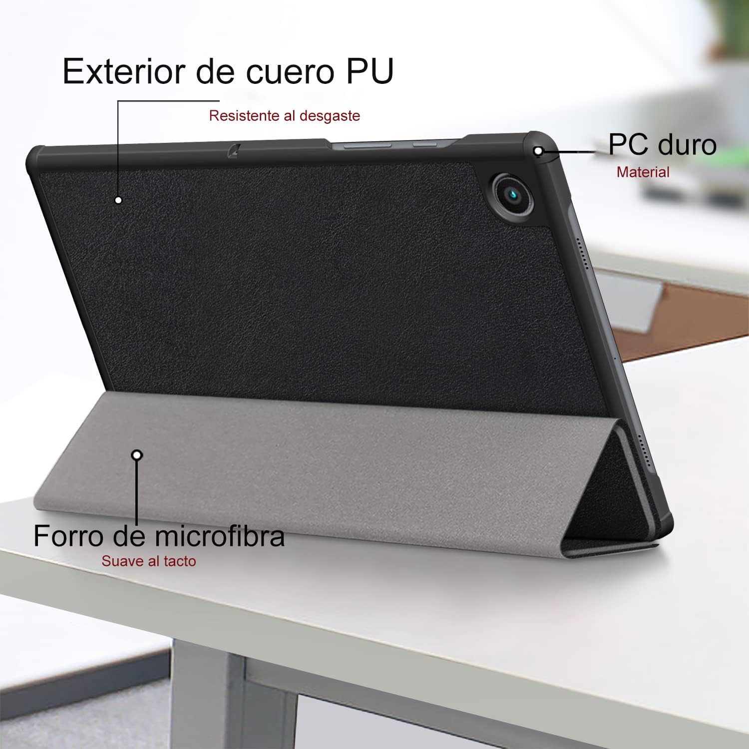 USTIYA Funda para Samsung Galaxy Tab A8 2022 Case SM-X200 SM-X205 SM-X207 10.5 Pulgadas Funda Cuero Protectora PC+PU Sma