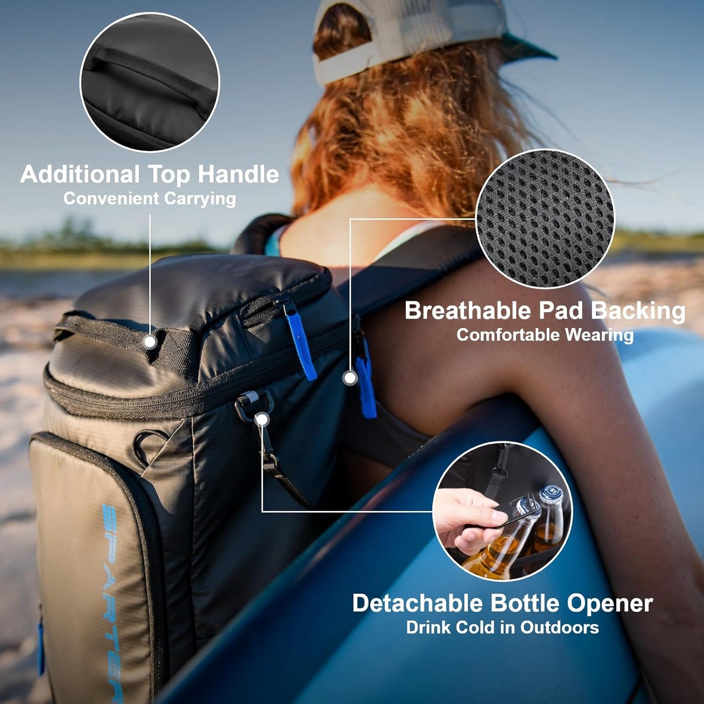 SPARTER Mochila térmica aislada a Prueba de Fugas, 33/45 latas, 2 Compartimentos aislados, Bolsa térmica portátil, Liger
