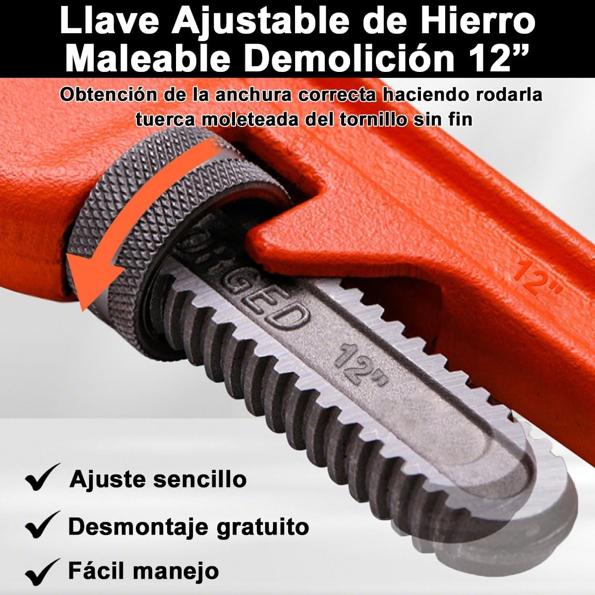 Llave de Tubo Stillson 12" Servicio Pesado para Tuber?as