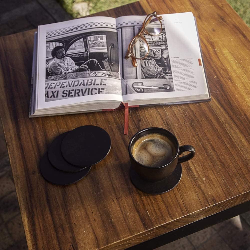 Juego de 6 posavasos de piel para mesa de computadora, duradero y antideslizante, perfectos para tazas de café de vidrio