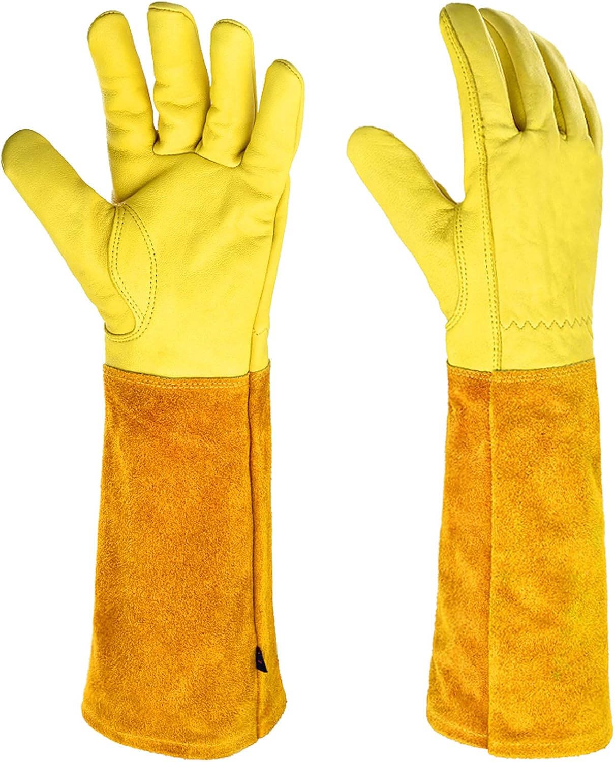 Guantes de soldadura extra largos Guantes resistentes al calor Guantes de jardín a prueba de espinas Guantes de trabajo 