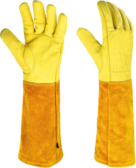 Guantes de soldadura extra largos Guantes resistentes al calor Guantes de jardín a prueba de espinas Guantes de trabajo 