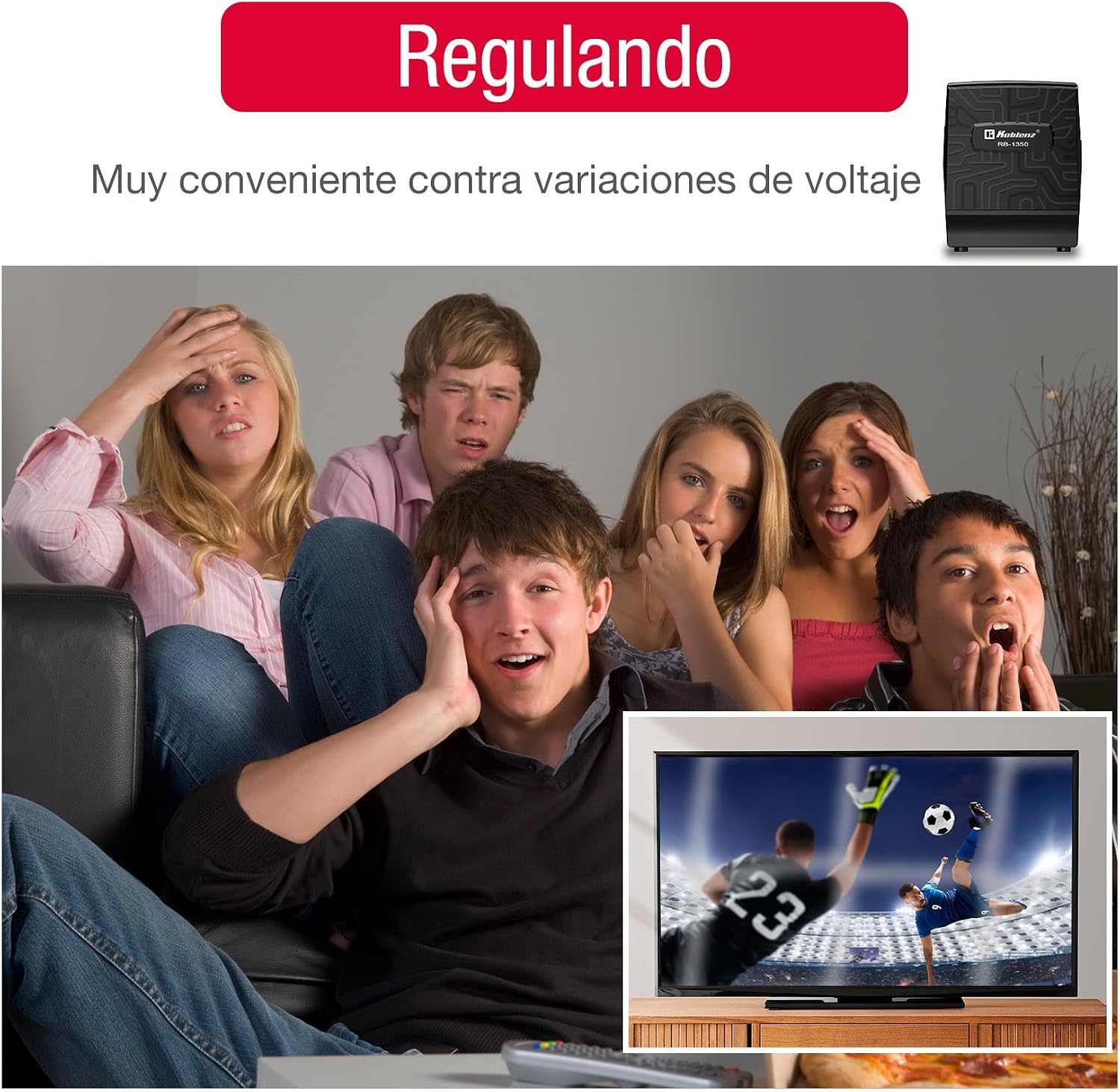 Koblenz Regulador Electrónico de Voltaje de 1350 VA / 700 W con 8 Contactos Regulados, con Luz LED, Supresor de Picos, I