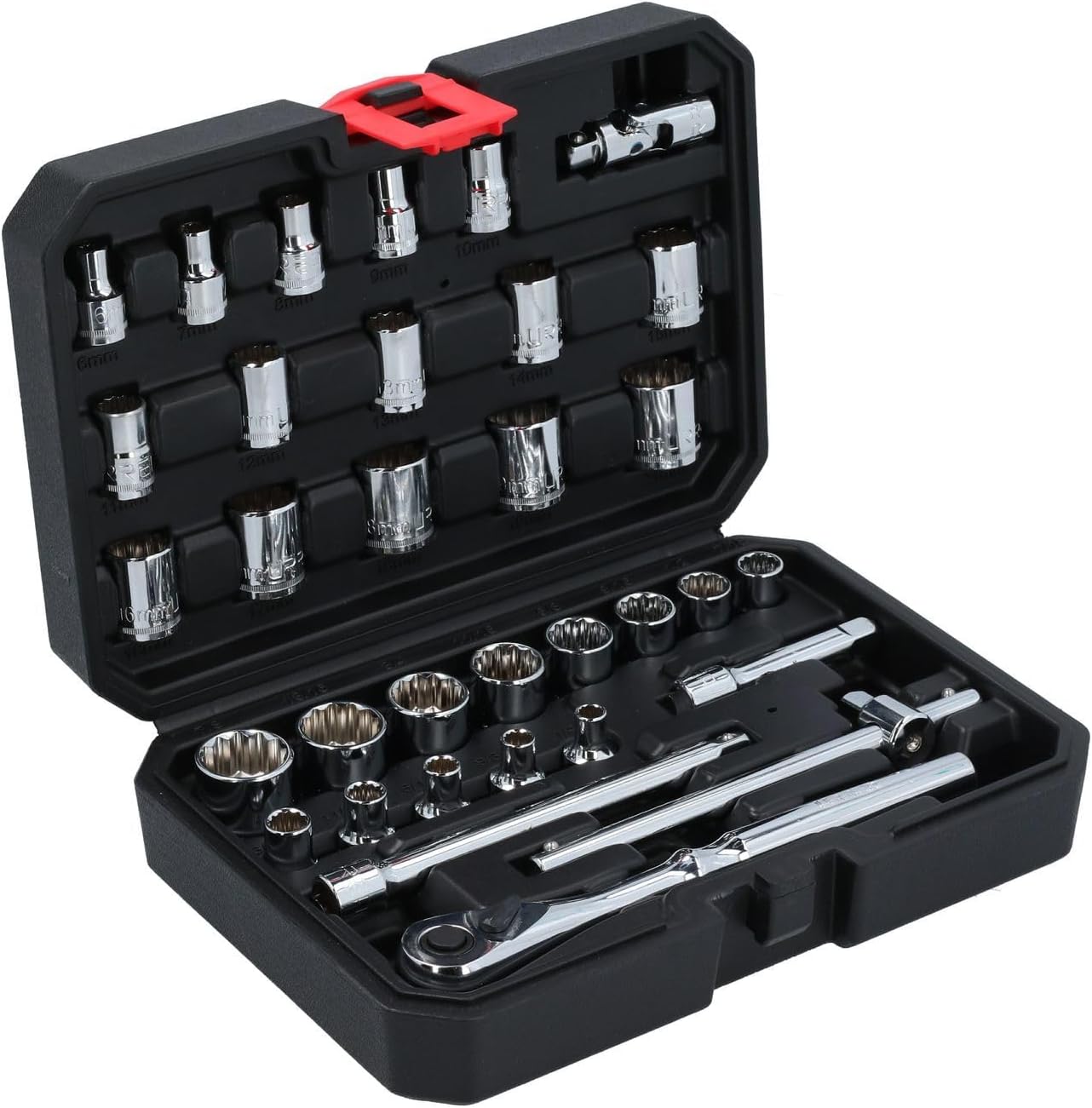 Urrea Herramientas 5200CB Urrea Juego de dados y accesorios 3/8" de 33 piezas en estuche plástico, color, pack of/paquet